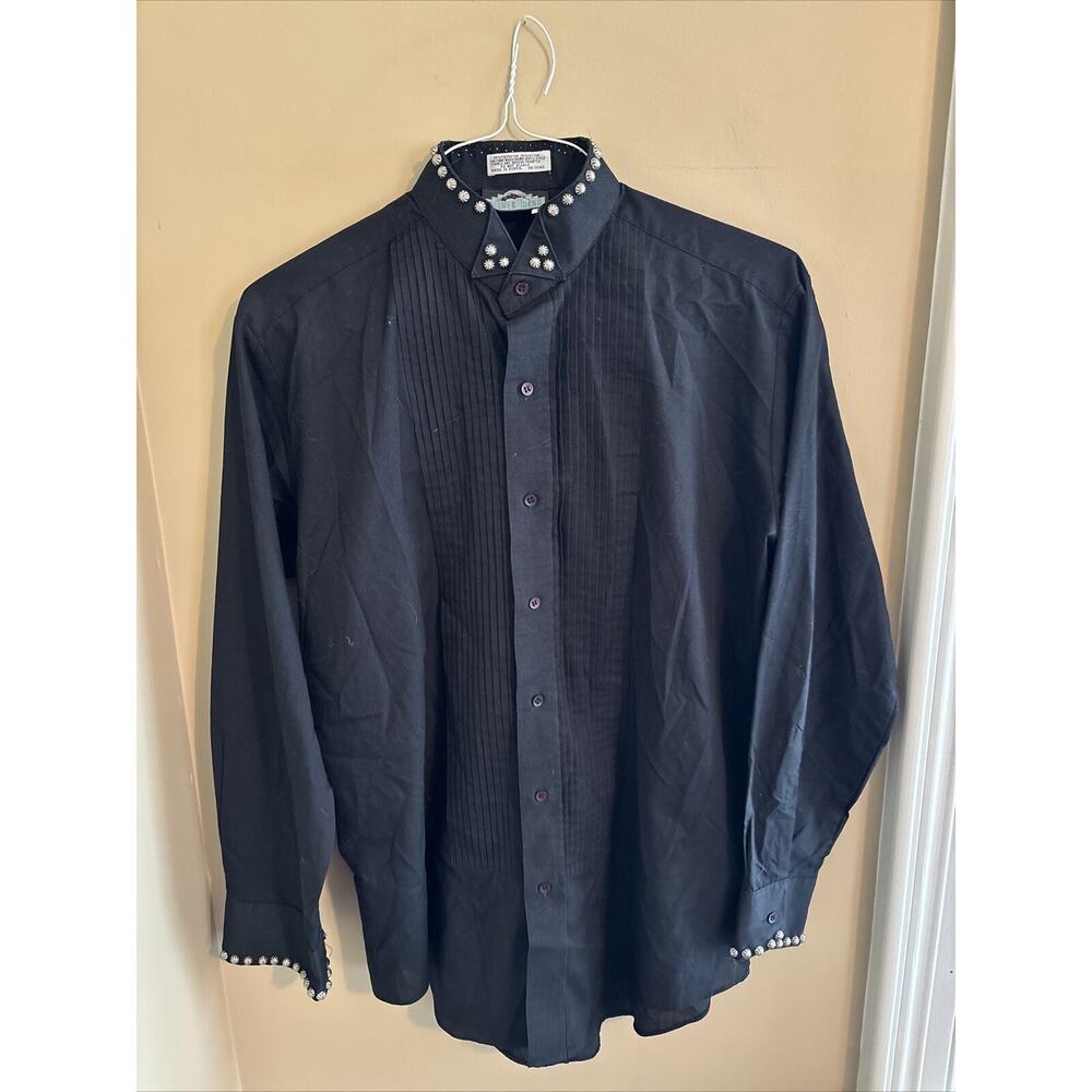 Silver Mesa Black Long Sleeve Button Up Embellished Shirt Size M
